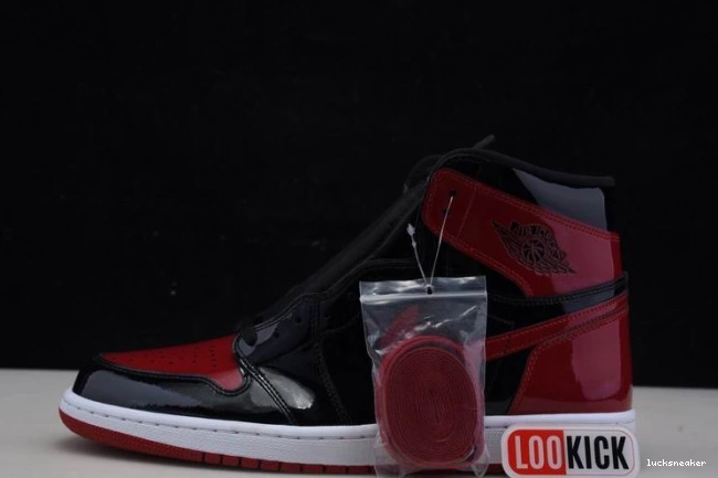Cheap LUCY Air Jordan High Patent 555088-063 Bred OG 1 0731